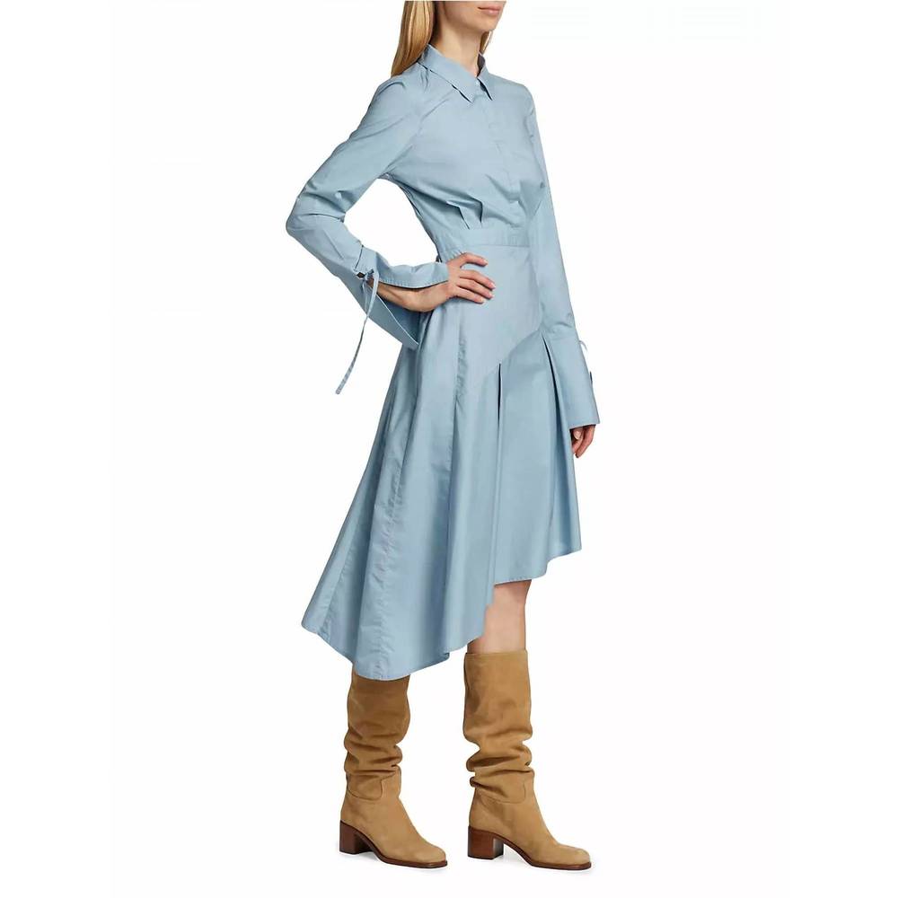 NEW DEREK LAM 10 CROSBY maddison long sleeve midi dress in denim - Picture 2 of 6